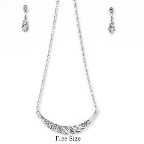 BRIA BY SAAR 925 Sterling Silver Marcasite Necklace & Earrings Set for Women & Girls | Elegant Antique Finish Jewelry | Stylish Party & Ethnic Wear