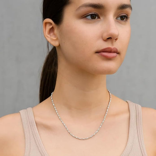 Elegant 925 Sterling Silver Matar Mala Necklace