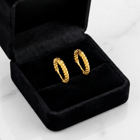 Bria By Saar 18K Gold Plated Cubic Zirconia Stud Earrings For Women & Girls | Premium Glossy Finish Anti-Tarnish Earrings | Stylish Daily Wear Fashion Jewellery For Party, Casual & Gifting (Pair)