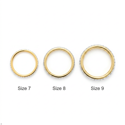 Bria By Saar Stainless Steel Golden Adjustable Gold-Plated Ring With Zircon For Women & Girls | Elegant Anti-Tarnish Statement Finger Ring | Lightweight Daily Wear Fashion Jewellery | (Size- 7)