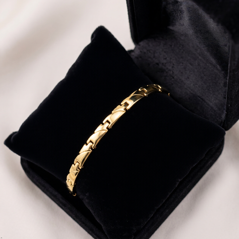 Bria By Saar 18K Gold Jubilee Style Chain Bracelet For Men & Women | Premium Glossy Finish Anti-Tarnish Bracelet | Stylish Daily Wear Fashion Jewellery For Casual & Gifting