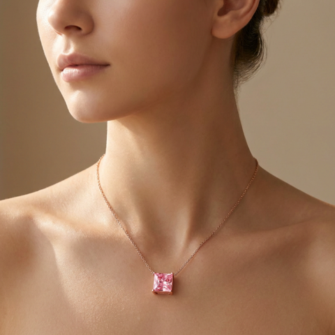 Luxury 1.89 Carat Pink Moissanite Loose Stone 7x7mm Princess Cut | GRA Certified VVS1 Clarity Pink Moissanite Gemstone | Brilliant Diamond Alternative for Rings, Pendants, Earrings & Custom Jewelry Men & Women (Stone Only)