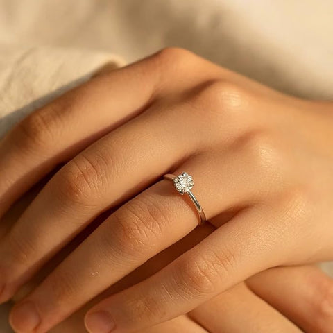 BRIA BY SAAR 925 Sterling Silver Solitaire Adjustable Ring | Elegant Minimalist Band | Fine Jewellery Gift for Wife, Girlfriend & Loved Ones | Stylish Daily Wear Ring for Women & Girls