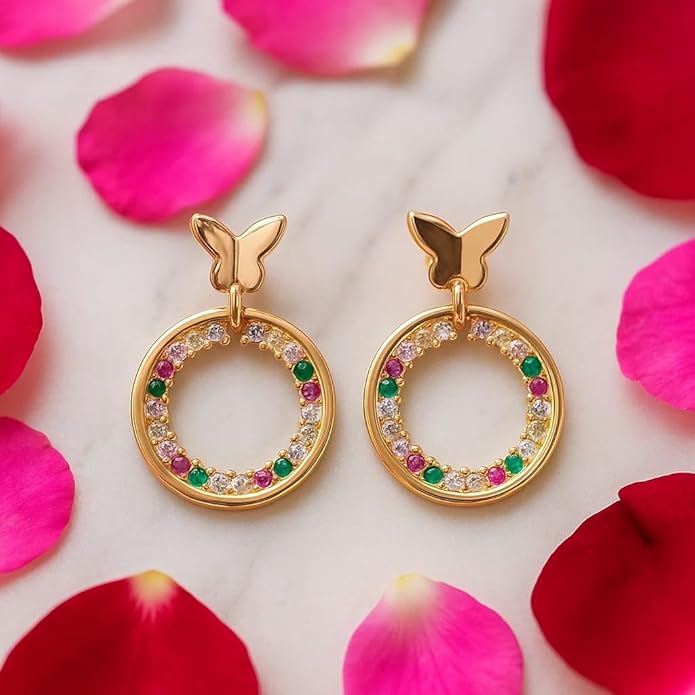 925 Silver Jewellery Plain Copper Stud Earrings for Women & Girls | 925 Silver Jewellery Rose Copper Finish | Ethnic Jewelry