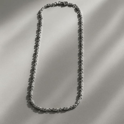 BRIA BY SAAR 925 Sterling Silver Matar Mala Chain for Women & Girls | Elegant Lightweight Beaded Silver Necklace | Traditional Heritage Daily Wear Fine Jewellery