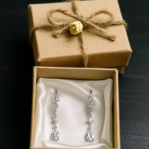 925 Sterling Silver Hanging Earrings with Zircon Stones | Dangling Earrings for Women and Girls | Women Accessories | Gift for Women and Girls