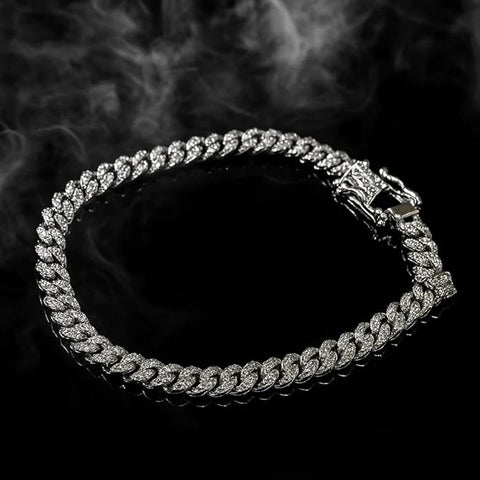 BRIA BY SAAR 925 Sterling Silver Cuban Link Chain Bracelet for Men | Bold Heavy-Duty Masculine Wristwear | High-Polish Luxury Statement Jewellery | Hypoallergenic & Skin-Friendly