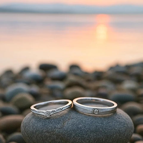 BRIA BY SAAR 925 Sterling Silver Couple Rings | Heart Shape Finger Rings for Women, Girls & Wife | Elegant Adjustable Design