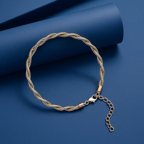 BRIA BY SAAR 925 Sterling Silver Adjustable Twisted Rope Bracelet for Women and Girls | Dual-Tone Rose Gold and Silver Finish | Elegant Handcrafted Minimalist Jewellery | Skin-Friendly Daily Wear Gift