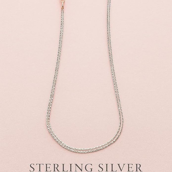 BRIA BY SAAR 925 Sterling Silver Chain for Women & Girls | Lightweight Minimalist Everyday Wear Necklace | Durable, Skin-Friendly Fine Jewellery Gift
