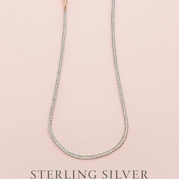 BRIA BY SAAR 925 Sterling Silver Chain for Women & Girls | Lightweight Minimalist Everyday Wear Necklace | Durable, Skin-Friendly Fine Jewellery Gift