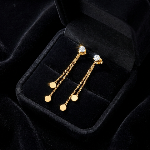 Bria By Saar 18K Gold Plated Cubic Zirconia Hoop Earrings For Women & Girls | Premium Glossy Finish Anti-Tarnish Earrings | Stylish Daily Wear Fashion Jewellery For Party, Casual & Gifting (Pair)