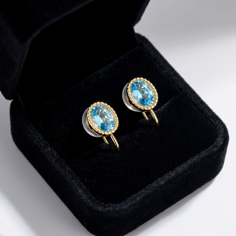 Bria By Saar 18K Gold Triangular Stud Setting Earrings For Women & Girls | Premium Glossy Finish Anti-Tarnish Earrings  Stylish Daily Wear Fashion Jewellery