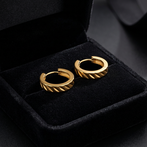 Bria By Saar 18K Gold Plated Cubic Zirconia Stud Earrings For Women & Girls | Premium Glossy Finish Anti-Tarnish Earrings | Stylish Daily Wear Fashion Jewellery For Party, Casual & Gifting (Pair)