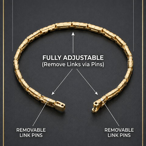 Bria By Saar 18K Gold Jubilee Style Chain Bracelet For Men & Women | Premium Glossy Finish Anti-Tarnish Bracelet | Stylish Daily Wear Fashion Jewellery ,Casual & Gifting