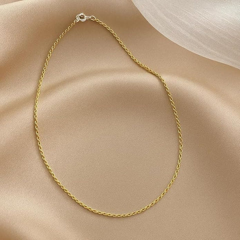 BRIA BY SAAR 925 Sterling Silver Gold-Plated Chain for Women & Girls | Elegant Lightweight Minimalist Neck Chain for Party & Casual Wear