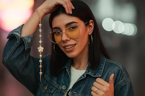 BRIA BY SAAR 925 Sterling Silver Adjustable Star Charm Bracelet for Women and Girls | Elegant Gold-Plated Celestial Design with Sparkling White Crystals | Minimalist Fine Jewellery Gift