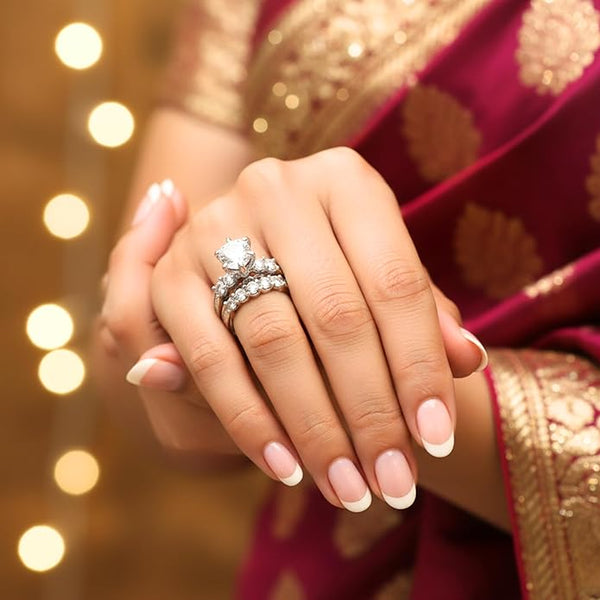 Floral Ring for Women & Girls | Adjustable Traditional Ethnic Design | Elegant Silver-Tone Statement Jewellery for Weddings, Festivals & Daily Wear