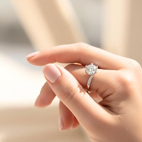 BRIA BY SAAR 925 Sterling Silver Adjustable Solitaire Finger Ring for Women and Girls | Elegant Side-Stone Accents | Resizable Cubic Zirconia Promise Ring | Hypoallergenic and Skin-Friendly