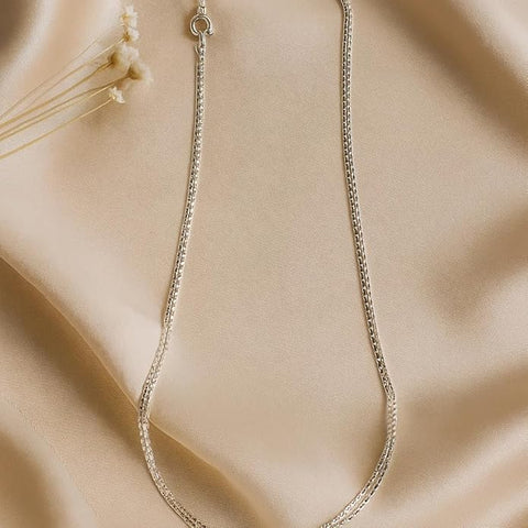 BRIA BY SAAR 925 Sterling Silver Chain for Women & Girls | Lightweight Minimalist Everyday Wear Necklace | Durable, Skin-Friendly Fine Jewellery Gift
