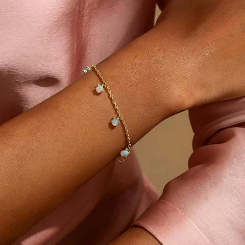 BRIA BY SAAR 925 Sterling Silver Gold-Plated Adjustable Bracelet for Women & Girls | Delicate Floral Charm Design with Colorful Accents | Elegant Festive & Daily Wear Fine Jewellery | Gift for Her