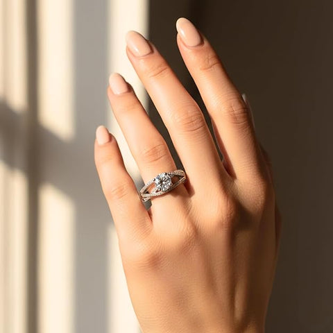 BRIA BY SAAR 925 Sterling Silver Spiral Crossover Ring for Women and Girls | Adjustable Finger Ring with Sparkling Solitaire Centerpiece | Elegant Modern Fine Jewellery | Gift for Her