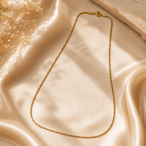 Bria By Saar Stainless Steel Golden Cuban Link Chain For Men & Women | Premium Glossy Finish Anti-Tarnish Necklace Chain | Stylish Hip Hop Fashion Jewellery