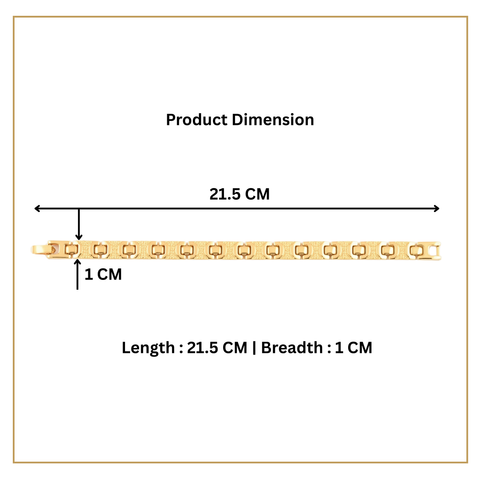 Bria By Saar 18K Gold Jubilee Style Chain Bracelet For Men & Women | Premium Glossy Finish Anti-Tarnish Bracelet | Stylish Daily Wear Fashion Jewellery ,Casual & Gifting