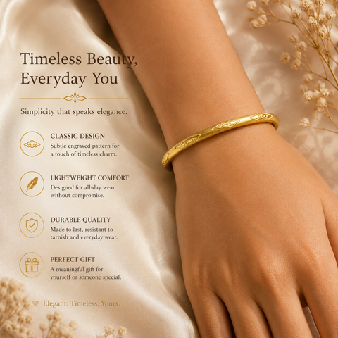 Bria By Saar 18K Gold Cubic Zirconia Gold-Plated Bracelet For Men & Women | Premium Glossy Finish Anti-Tarnish Bracelet | Stylish Daily Wear Fashion Jewellery For Party, Casual & Gifting