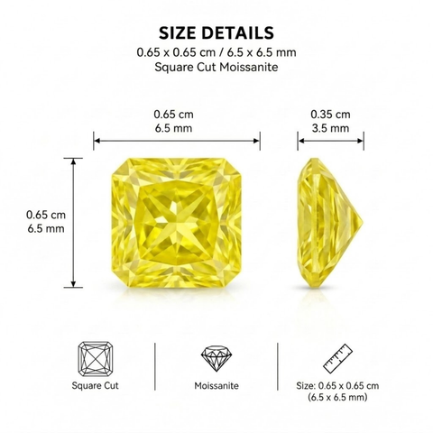 Luxury 1.56 Carat Oval Cut Moissanite Loose Stone 6.5x6.5mm – Golden Yellow Color VVS1 Clarity with GRA Certificate | Brilliant Diamond-Like Certified Gemstone for Rings, Pendants, Earrings & Custom Jewelry | Stone Only