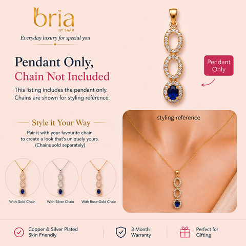 Bria By Saar Copper Gold-Plated Adjustable Cubic Zirconia Locket For Women & Girls | Premium Cz Pendant Necklace With Adjustable Chain | Anti-Tarnish Fashion Jewellery