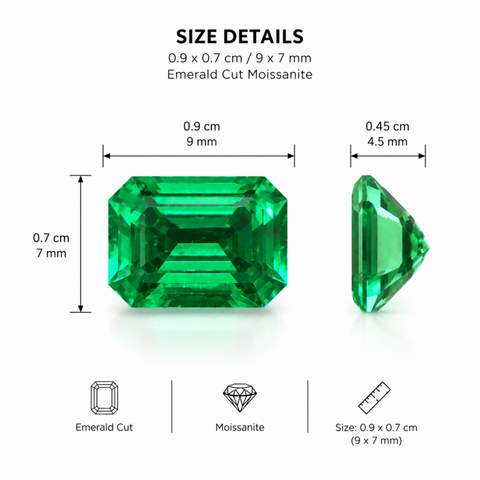 Luxury 2.16 Ct Certified Lab Grown Emerald Gemstone | Emerald Cut Octagon Green Loose Stone | Premium VVS Clarity Brilliant Gemstone for Rings, Pendants, Earrings & Custom Fine Jewelry Men & Women| Stone Only
