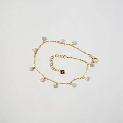 Gold-Plated Opal Charm Bracelet