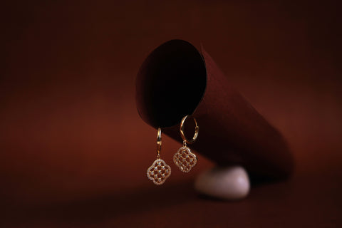 Elegant Gold-Plated Dangle Earrings