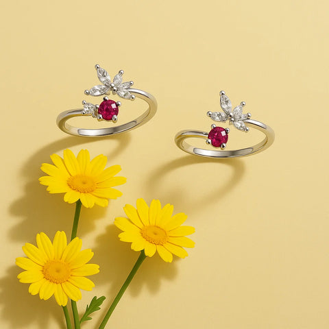Floral Sparkle Toe Rings – Pink Bloom Edition