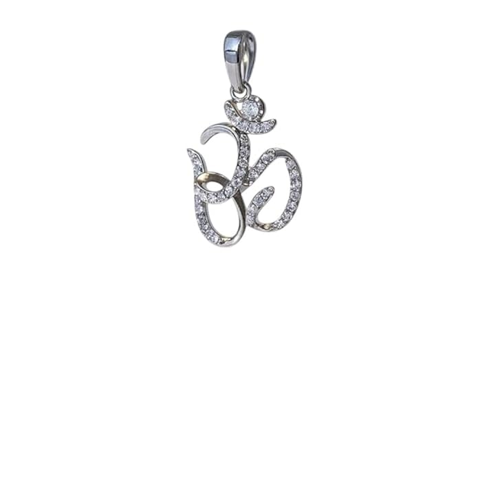 BRIA BY SAAR 925 Sterling Silver Om Pendant for Men & Women | Sacred Aum Spiritual Symbol for Meditation & Peace | Authentic Hallmarked Fine Jewellery | (Chain Not Included)