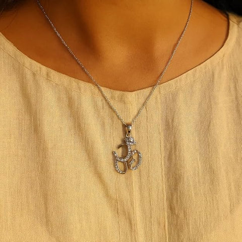 BRIA BY SAAR 925 Sterling Silver Om Pendant for Men & Women | Sacred Aum Spiritual Symbol for Meditation & Peace | Authentic Hallmarked Fine Jewellery | (Chain Not Included)