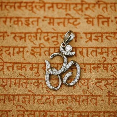 BRIA BY SAAR 925 Sterling Silver Om Pendant for Men & Women | Sacred Aum Spiritual Symbol for Meditation & Peace | Authentic Hallmarked Fine Jewellery | (Chain Not Included)