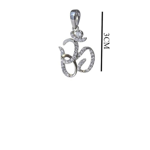 BRIA BY SAAR 925 Sterling Silver Om Pendant for Men & Women | Sacred Aum Spiritual Symbol for Meditation & Peace | Authentic Hallmarked Fine Jewellery | (Chain Not Included)